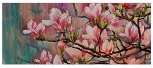 Slika - Oljna slika, Cvetoča sakura (120x50 cm)