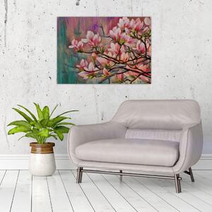 Slika - Oljna slika, Cvetoča sakura (70x50 cm)