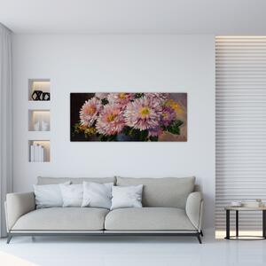 Slika - Oljna slika, Rože v vazi (120x50 cm)