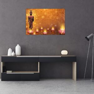 Slika - Buda v zlatih bleščicah (90x60 cm)