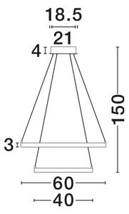 LEON VISILICA LED 67W/3000K/3643lm/IP20/ZLATNA NL8100281