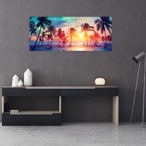 Slika - Tropski sončni zahod (120x50 cm)