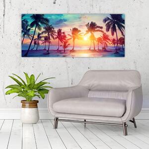 Slika - Tropski sončni zahod (120x50 cm)