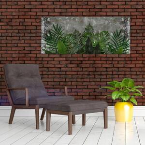 Slika - Betonski zid z rastlinami (120x50 cm)