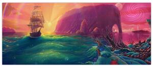 Slika - Oljna slika, Potovanje v fantastično kraljestvo (120x50 cm)