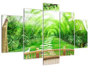 Slika - Pogled na tropski vrt (150x105 cm)