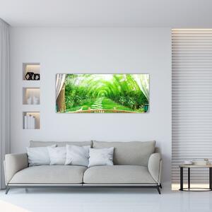 Slika - Pogled na tropski vrt (120x50 cm)