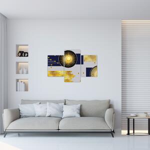 Slika - Zlati krogi (90x60 cm)