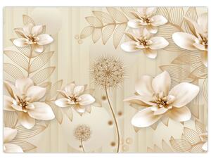 Slika - Kompozicija zlatih rož (70x50 cm)