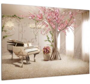Slika - Sanjska notranjost s klavirjem (70x50 cm)