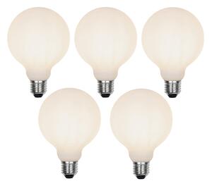 Set od 5 E27 LED svjetiljka s 3 stupnja prigušivanja G95 mliječno staklo 5W 550 lm 2700K