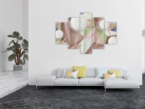 Slika - 3D abstrakcija v pastelnih barvah (150x105 cm)