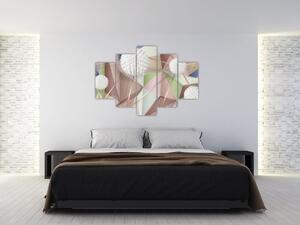 Slika - 3D abstrakcija v pastelnih barvah (150x105 cm)