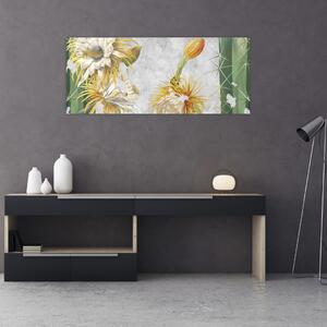Slika - Cvetoči kaktusi, vintage (120x50 cm)