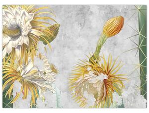 Slika - Cvetoči kaktusi, vintage (70x50 cm)