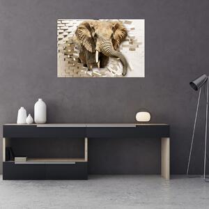 Slika - Slon prebija zid (90x60 cm)