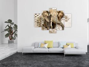 Slika - Slon prebija zid (150x105 cm)