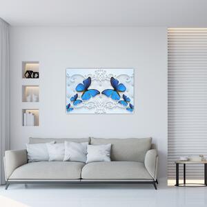 Slika - Modri ​​metulji (90x60 cm)