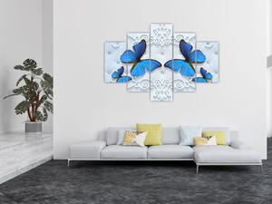 Slika - Modri ​​metulji (150x105 cm)