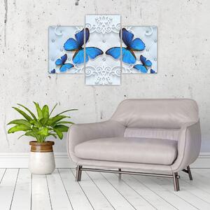 Slika - Modri ​​metulji (90x60 cm)