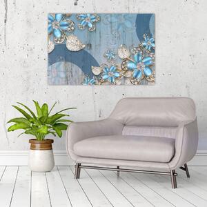 Slika - Modre rože (90x60 cm)