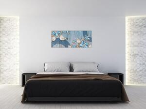 Slika - Modre rože (120x50 cm)