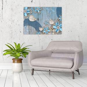 Slika - Modre rože (70x50 cm)