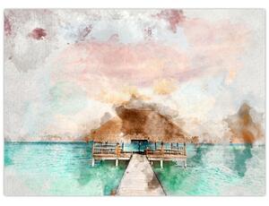 Slika - Maldivi, lesen pomol (70x50 cm)