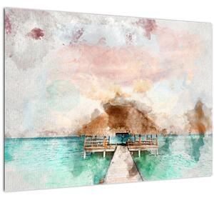 Slika - Maldivi, lesen pomol (70x50 cm)