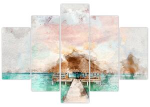 Slika - Maldivi, lesen pomol (150x105 cm)