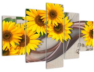 Slika - Svetleči cvetovi sončnic (150x105 cm)