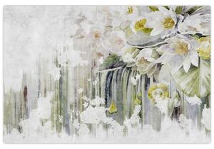 Slika - Bele rože, vintage (90x60 cm)