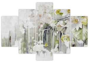 Slika - Bele rože, vintage (150x105 cm)