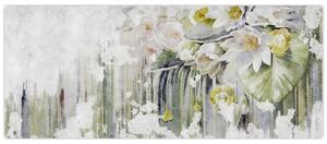 Slika - Bele rože, vintage (120x50 cm)