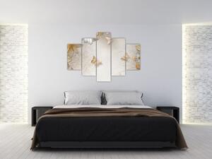 Slika - Rože z metuljčki (150x105 cm)