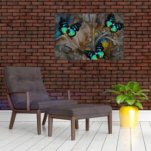 Slika - Svetli metulji na sliki (90x60 cm)
