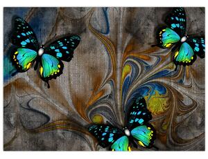 Slika - Svetli metulji na sliki (70x50 cm)