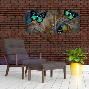Slika - Svetli metulji na sliki (120x50 cm)
