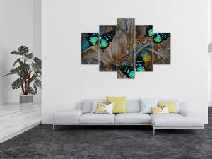 Slika - Svetli metulji na sliki (150x105 cm)