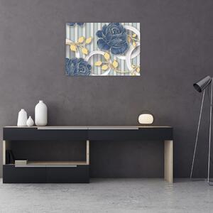 Slika - Ruže i krugovi (70x50 cm)