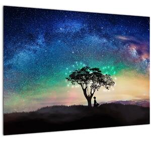 Staklena slika - Odmor pod zvijezdama (70x50 cm)