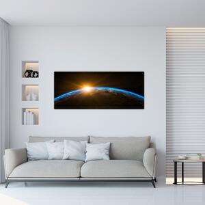 Slika planeta Zemlje iz svemira (120x50 cm)