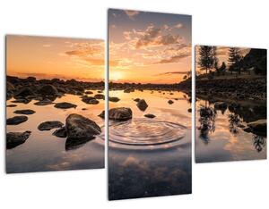 Slika - Zalazak sunca uz jezero (90x60 cm)