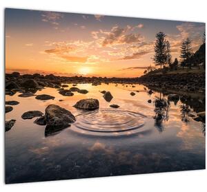 Slika - Zalazak sunca uz jezero (70x50 cm)