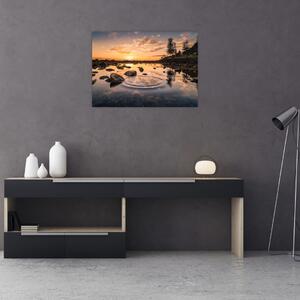 Slika - Zalazak sunca uz jezero (70x50 cm)