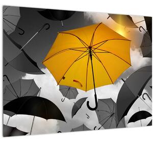 Staklena slika žutog kišobrana (70x50 cm)