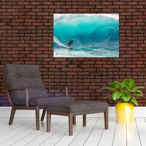 Slika surfera u valovima (90x60 cm)