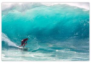 Slika surfera u valovima (90x60 cm)
