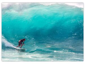 Slika surfera u valovima (70x50 cm)