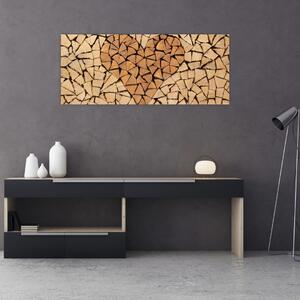 Slika - Srce od drveta (120x50 cm)